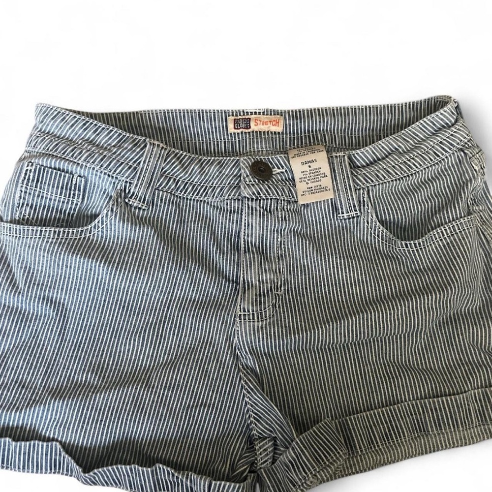 Faded glory Striped Black and White Jean Shorts